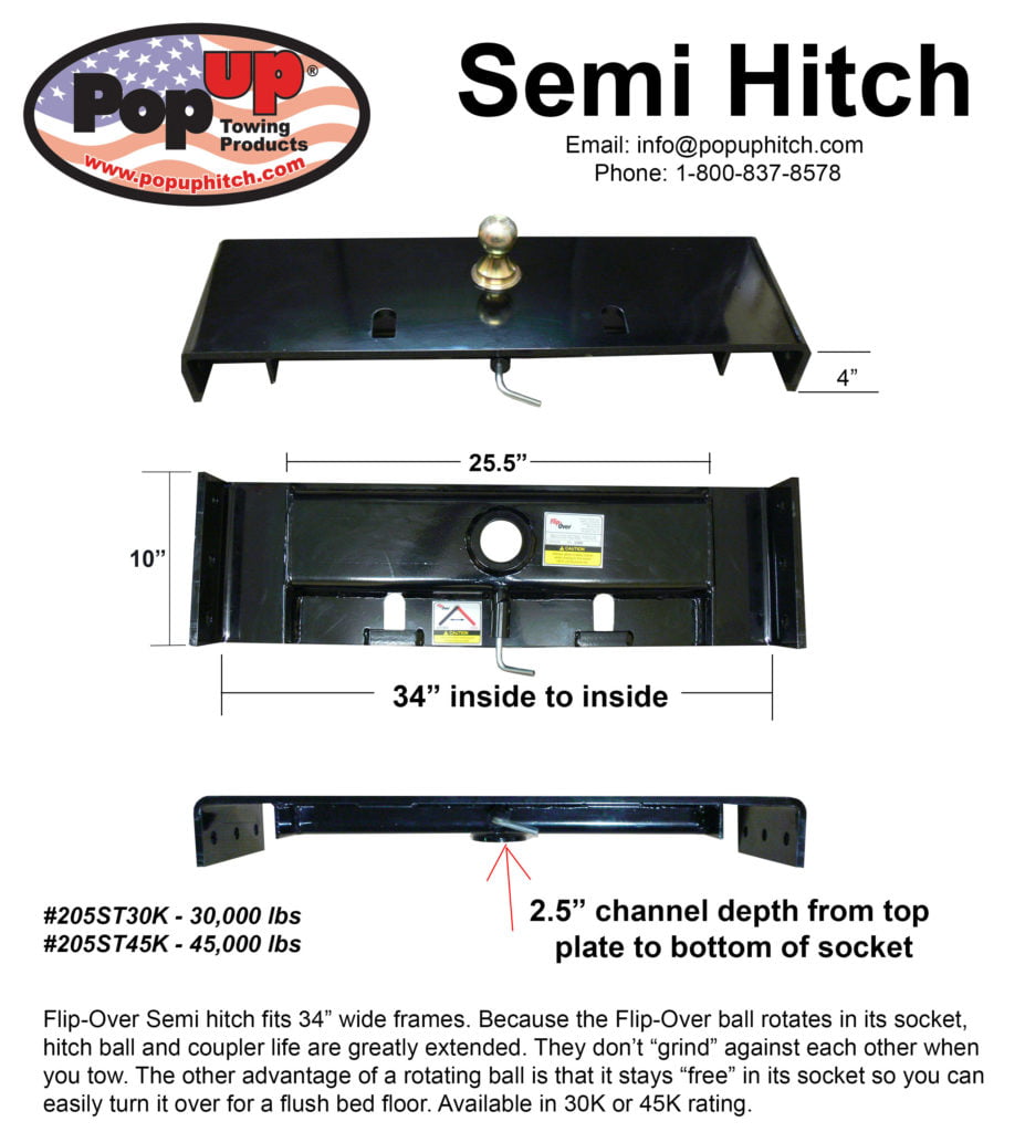 205st30k Flip Over Hitch For Semi Tractors Pop Up Hitch