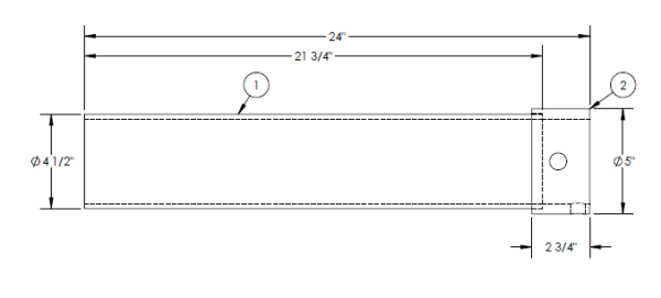 T4RRTC 4.5" Round Heavy Collar Receiver Tube - Image 3